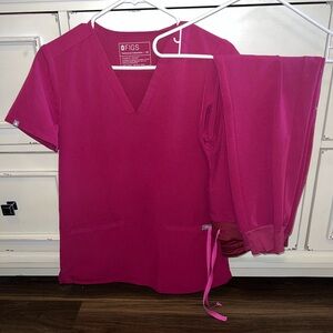 FIGS Dark Magenta Scrub Set
